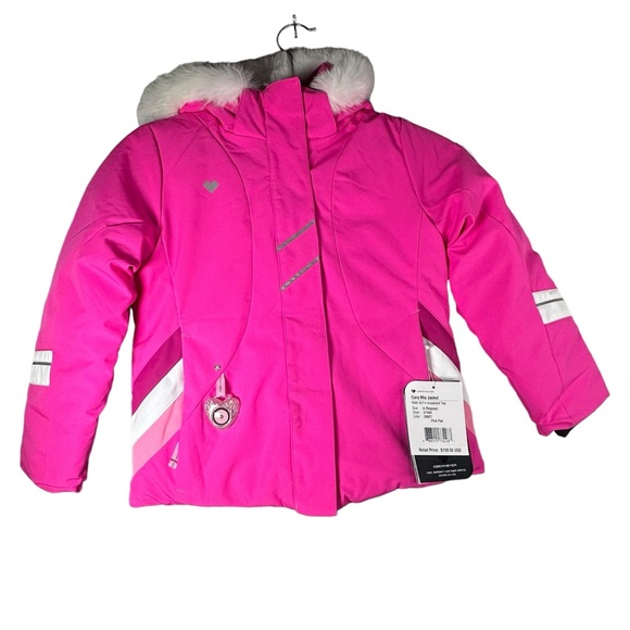 Obermeyer Katelyn Preschool Girls Jacket (faux fur) 2021 NWT - Picture 3 of 16